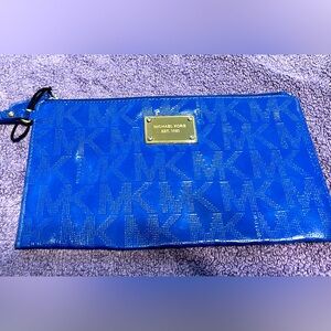 Blue Michael Kors Wristlet